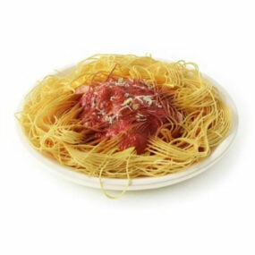 Modello 3d per alimenti con salsa di spaghetti