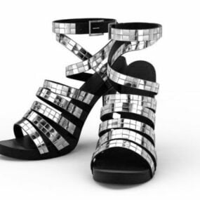 Sandal Gladiator Hak Spike Wanita model 3d