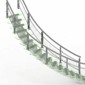 Curved Spiral Glass Staircase 3d model