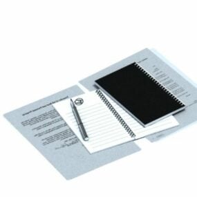 Office Spiral Notebook 3d-modell