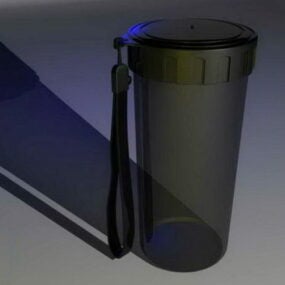 3D model průhledné sportovní láhve na pití
