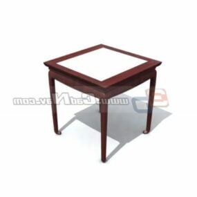 3д модель деревянного квадратного стола с керамической столешницей