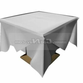 طاولة مربعة بغطاء قماش نموذج ثلاثي الأبعاد