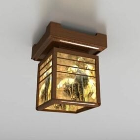 Lampada da soffitto quadrata a lanterna modello 3d