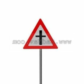 Square Crossing Road Signs 3d model