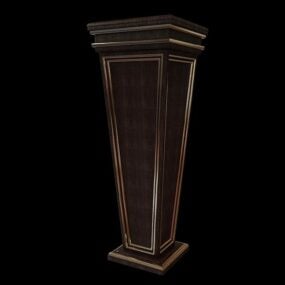 Square Style Wooden Vase Stand 3d model