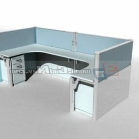 Schreibtisch-Bürotrennwand 3D-Modell