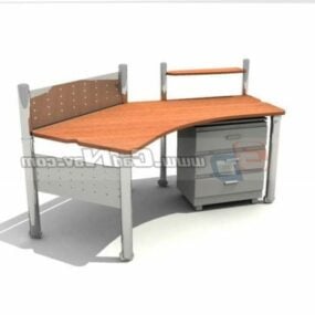 职员桌柜家具3d模型