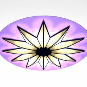 3d модель декоративного стельового світильника з квітковим абажуром
