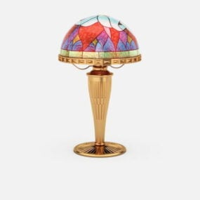 Antik dekorativ glas bordlampe 3d model