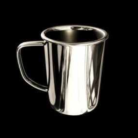 Taza de café de acero inoxidable modelo 3d