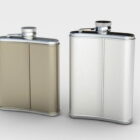 Two Stainless Steel Hip Flask
