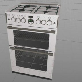 Kitchen Stainless Steel Oven 3d model