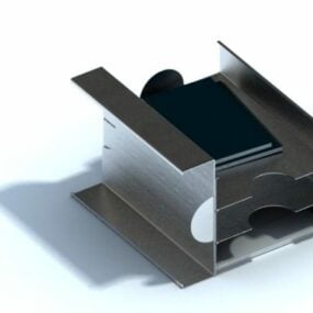 Modelo 3d de suporte para pasta de escritório em aço inoxidável