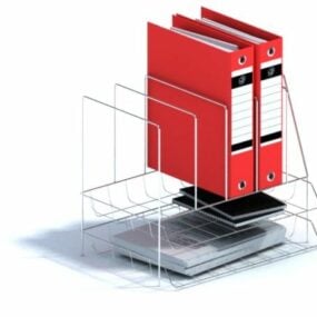 Office Stainless Steel Rack File Folder 3d model