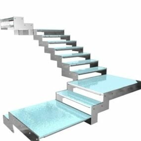 Průmyslové schodiště z nerezové oceli 3D model