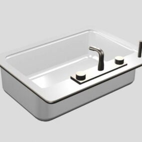 Stainless Steel Home Kitchen Sink 3d model