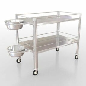 Stainless Steel Medical Utility Cart 3d model