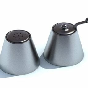 Stainless Steel Kitchen Seasoning Jars 3d model