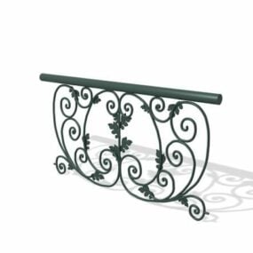 Wrought Iron Stair Railing 3d model