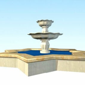 Park Star Shaped Fountain 3d model
