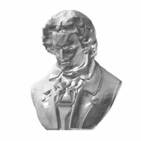 Modelo 3D decorativo do busto de Beethoven