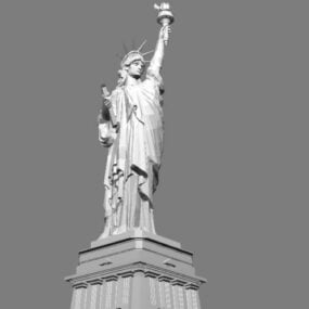 Model 3d Patung Liberty Perincian Tinggi