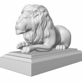 Model 3d Desain Patung Singa