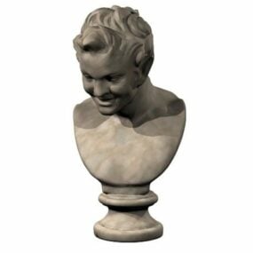 Ancient The Satyr Bust Statue 3D-model