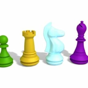Wood Chess Board 3d model