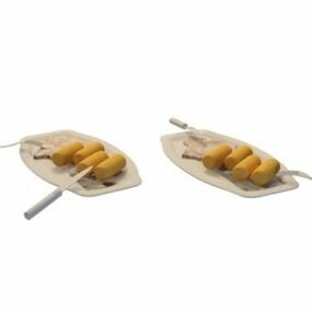 Set De Comida Para Filetes Y Salchichas Modelo 3d