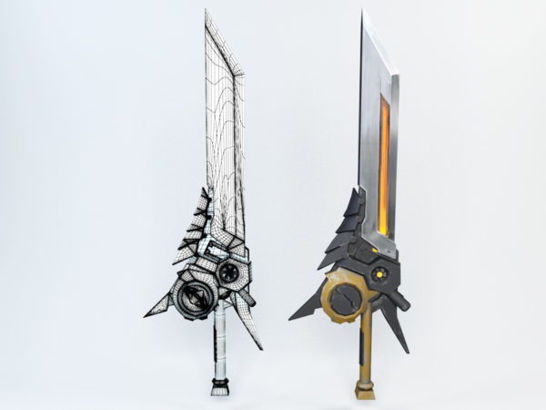 Scifi Steampunk Sword Free 3d Model Fbx Max Vray