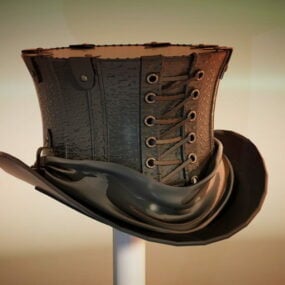 Vieux chapeau haut de forme Steampunk modèle 3D