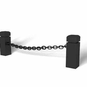 Street Steel Barrier Chain 3d model