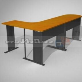 أثاث طاولة مكتب بإطار فولاذي نموذج ثلاثي الأبعاد