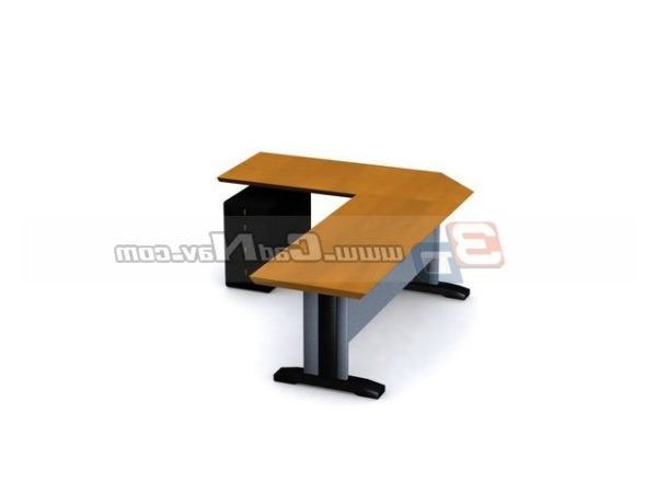 Steel Frame Office Furniture Computer Desk Free 3d Model 3ds