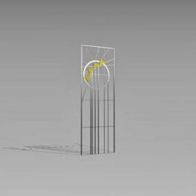 Modello 3d del cancello del giardino in acciaio da costruzione