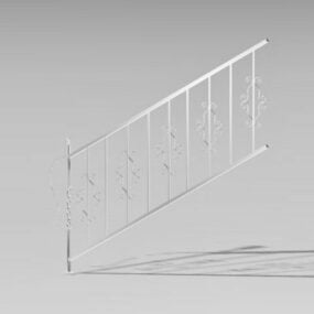نرده دستی فولادی ساختمان برای پله مدل سه بعدی