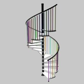 Office Building Outdoor Steel Spiral Stairs 3d model