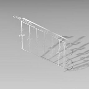 מעקה מדרגות פלדה בניין דגם תלת מימד