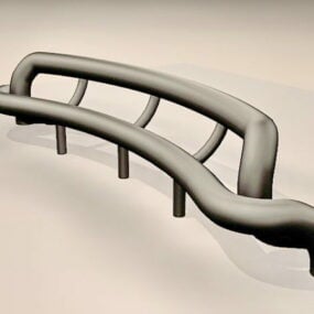 Street Steel Tube Bench 3D-malli