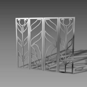 3D model ocelových dekorativních domácích okenních zábran
