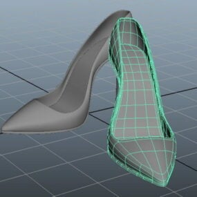 Módní 3D model boty na jehlovém podpatku