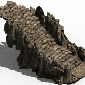 Modello 3d della scala della montagna di pietra del paesaggio