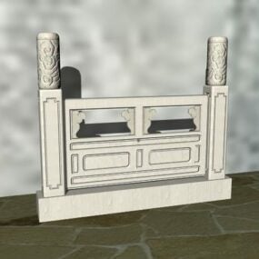 Home Stone Carving Railing 3d model