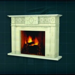 Fireplace Stone Cream Design 3d model