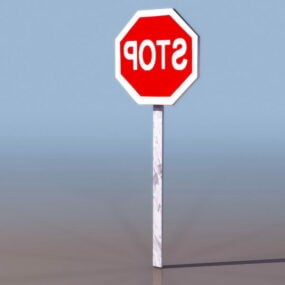 Road Stop Sign 3d model