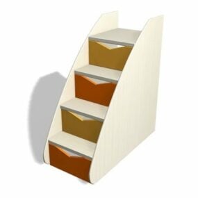 Storage Wooden Stairs 3d model