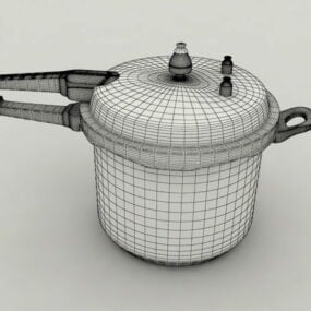 Valkoinen riisikeitin keittiökalusteet 3d-malli