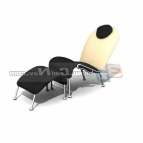 Straight Back Design Lounge Chair Furniture 3d model